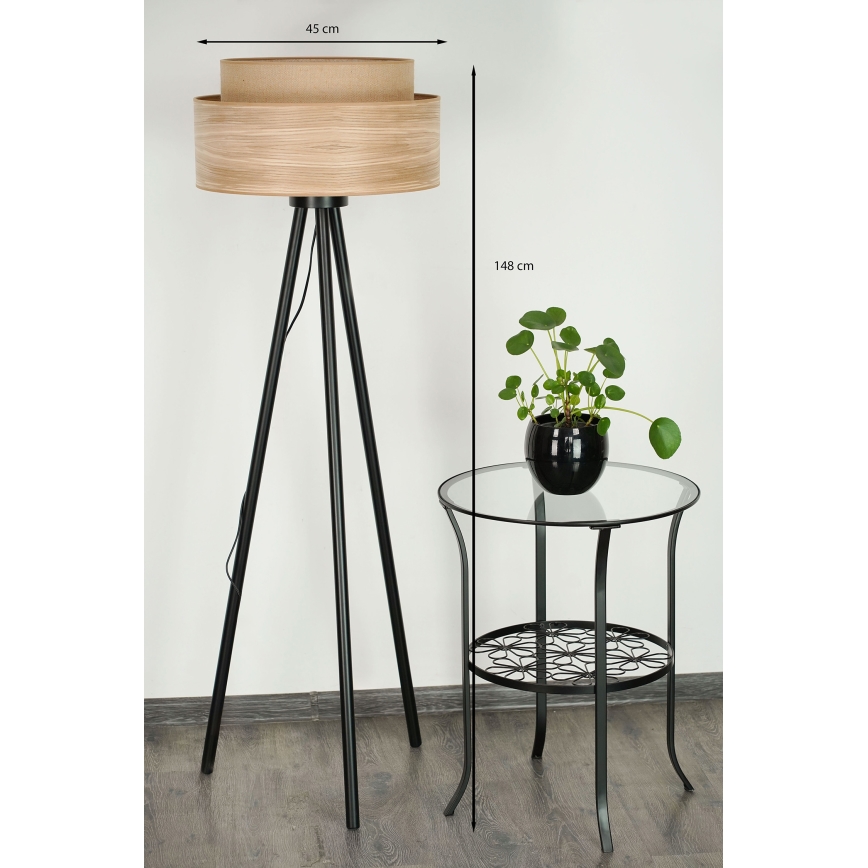 Brilagi - Gulvlampe MONTANA BOHO 1xE27/15W/230V brun/sort