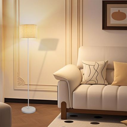 Brilagi - Gulvlampe NORDIC WAVE 1xE27/15W/230V hør/hvid