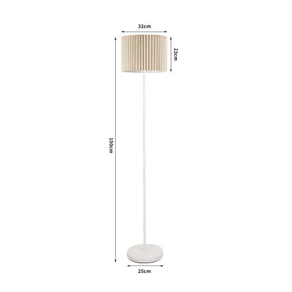 Brilagi - Gulvlampe NORDIC WAVE 1xE27/15W/230V hør/hvid