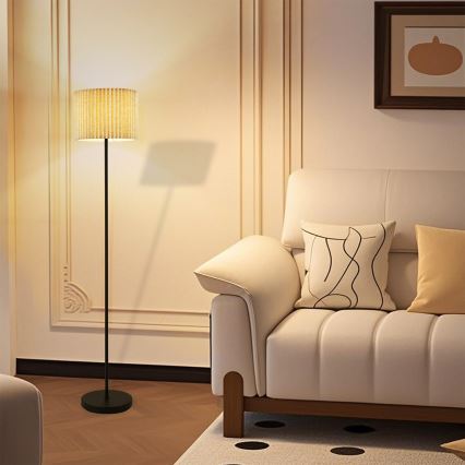 Brilagi - Gulvlampe NORDIC WAVE 1xE27/15W/230V hør/sort