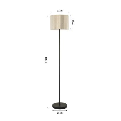 Brilagi - Gulvlampe NORDIC WAVE 1xE27/15W/230V hør/sort