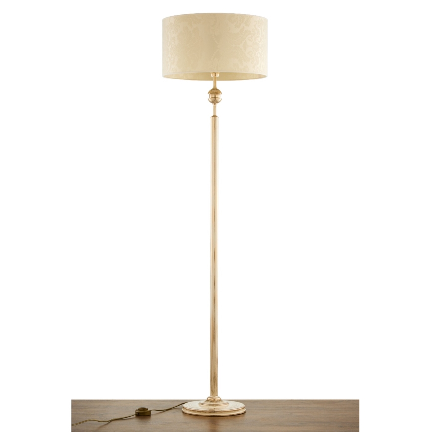 Brilagi - Gulvlampe SAPHIRE 1xE27/15W/230V cremefarvet/guld/patina