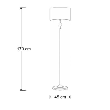Brilagi - Gulvlampe SAPHIRE 1xE27/15W/230V cremefarvet/guld/patina