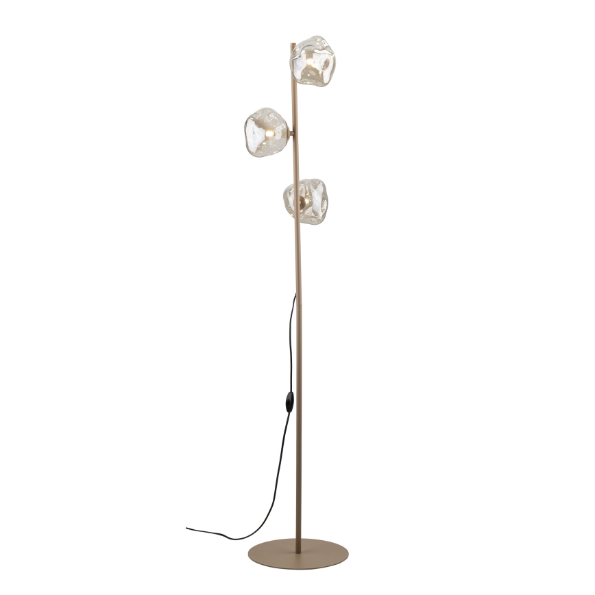 Brilagi - Gulvlampe VULCANO 3xG9/8W/230V beige/røgfarvet beige