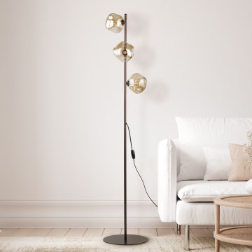 Brilagi - Gulvlampe VULCANO 3xG9/8W/230V bronze/røget beige