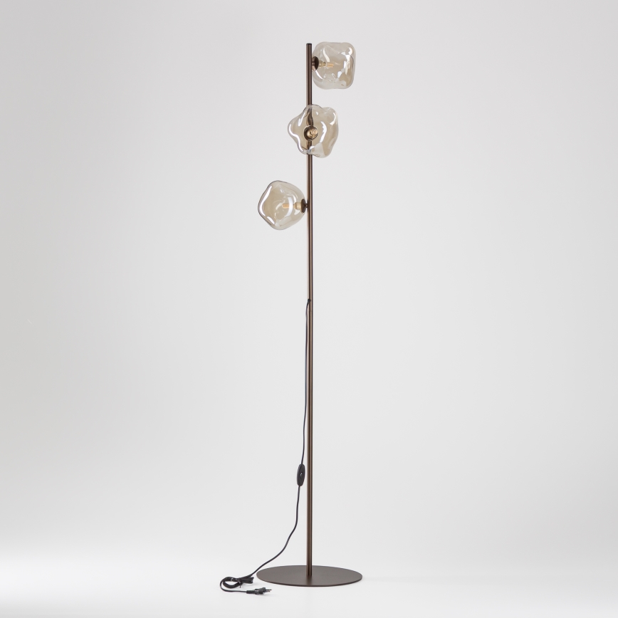 Brilagi - Gulvlampe VULCANO 3xG9/8W/230V bronze/røget beige