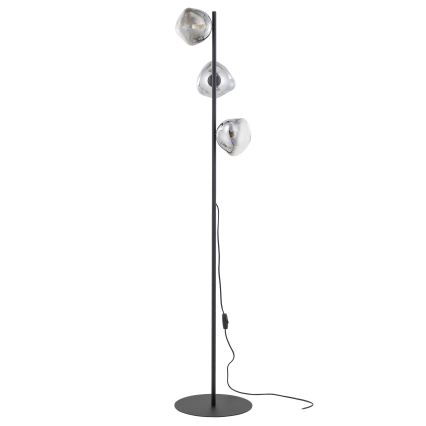 Brilagi - Gulvlampe VULCANO 3xG9/8W/230V sort/røgfarvet sort