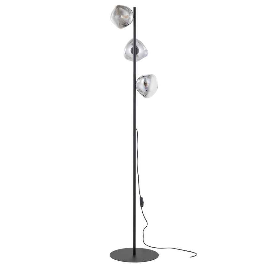 Brilagi - Gulvlampe VULCANO 3xG9/8W/230V sort/røgfarvet sort