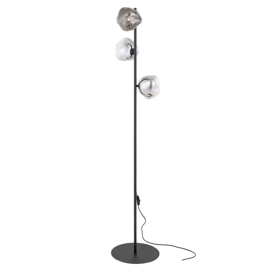 Brilagi - Gulvlampe VULCANO 3xG9/8W/230V sort/røgfarvet sort
