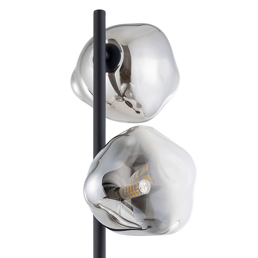 Brilagi - Gulvlampe VULCANO 3xG9/8W/230V sort/røgfarvet sort