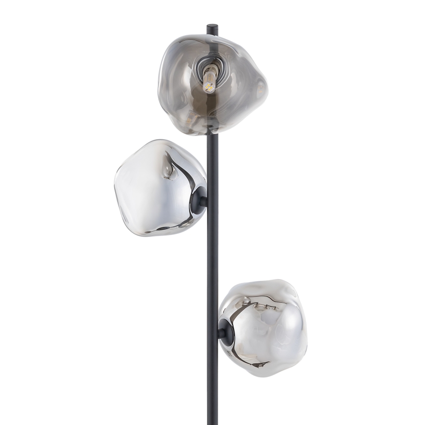 Brilagi - Gulvlampe VULCANO 3xG9/8W/230V sort/røgfarvet sort