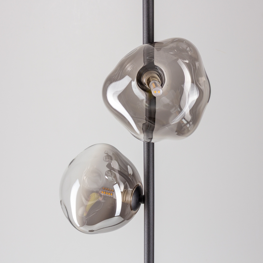 Brilagi - Gulvlampe VULCANO 3xG9/8W/230V sort/røgfarvet sort