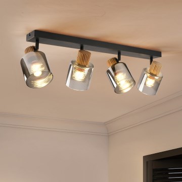 Brilagi - HYGGE spotarmatur 4xE14/15W/230V sort/røget