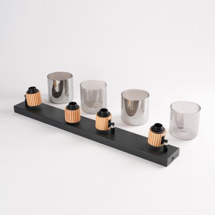 Brilagi - HYGGE spotarmatur 4xE14/15W/230V sort/røget