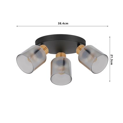 Brilagi - HYGGE spotarmatur 4xE14/15W/230V sort/røget