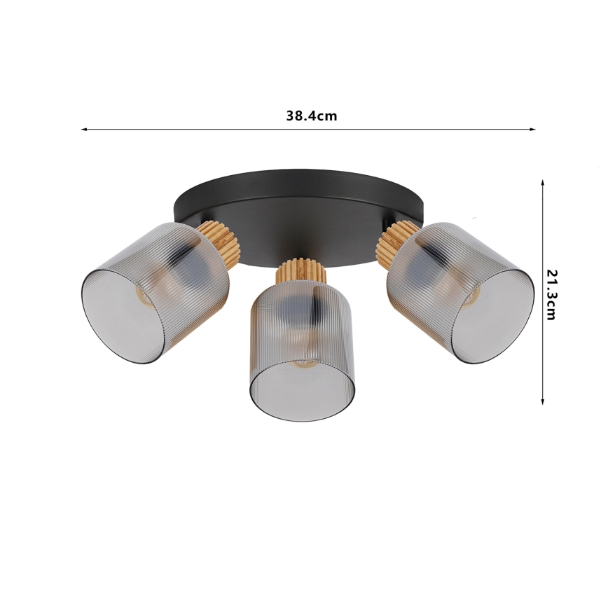 Brilagi - HYGGE spotarmatur 4xE14/15W/230V sort/røget