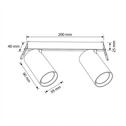 Brilagi - Indbygningsspot SELE 2xGU10/30W/230V hvid