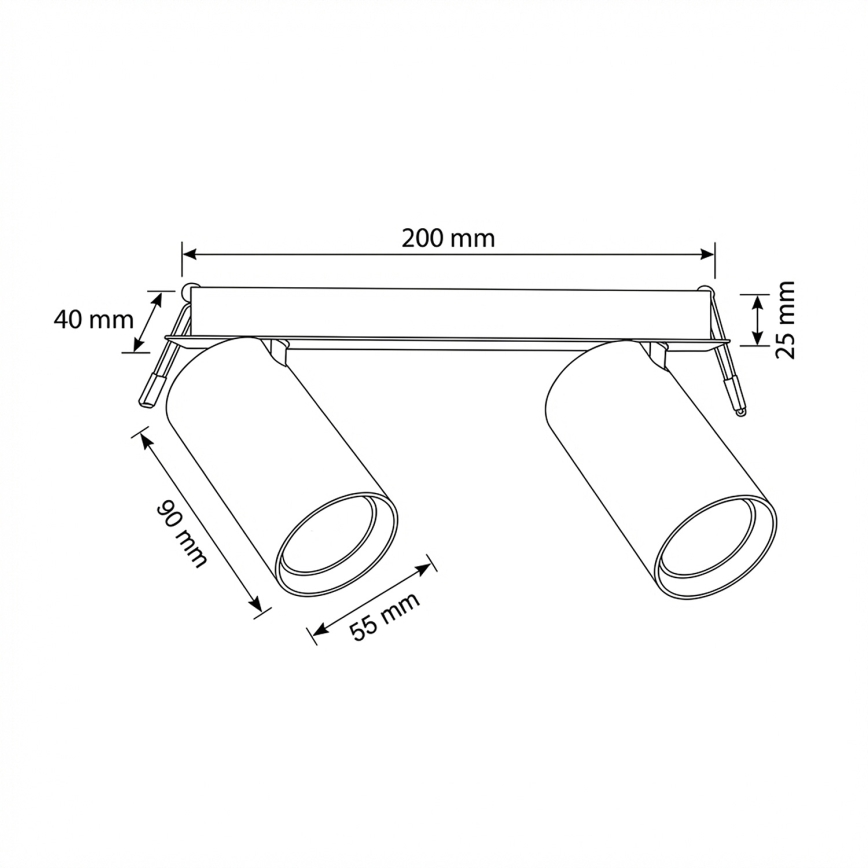 Brilagi - Indbygningsspot SELE 2xGU10/30W/230V hvid
