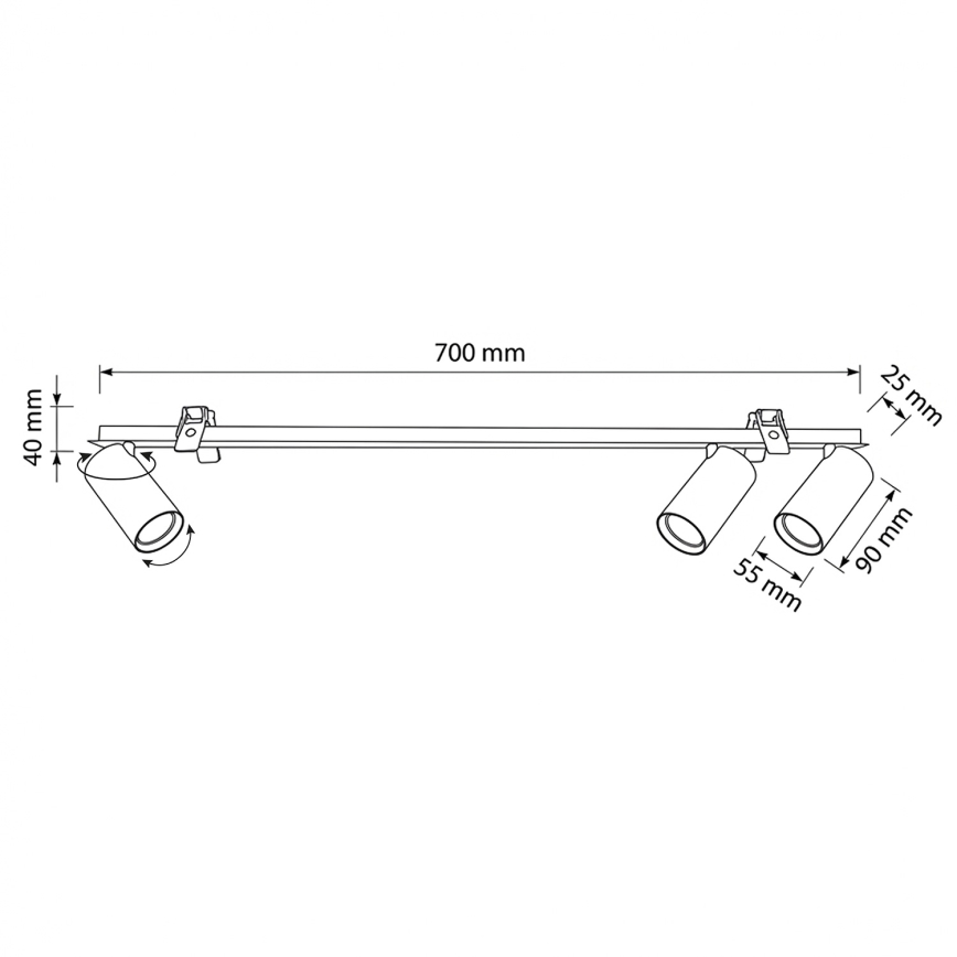 Brilagi - Indbygningsspot SELE 3xGU10/30W/230V hvid