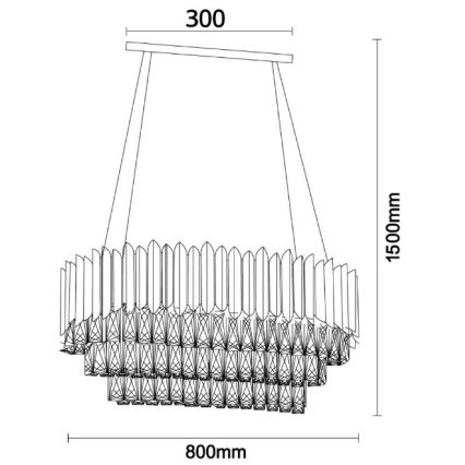 Brilagi - Kabelophængt lysekrone CARLOS 10xE14/40W/230V