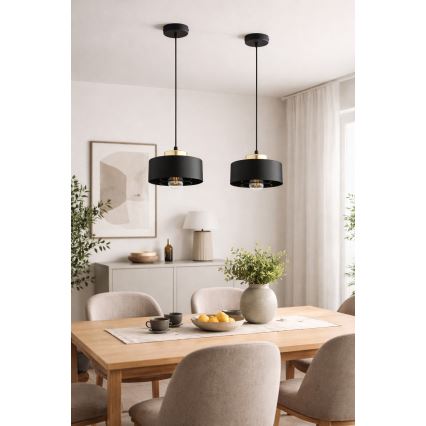 Brilagi - Kabelpendel 1xE27/60W/230V Ø 20 cm sort/guld