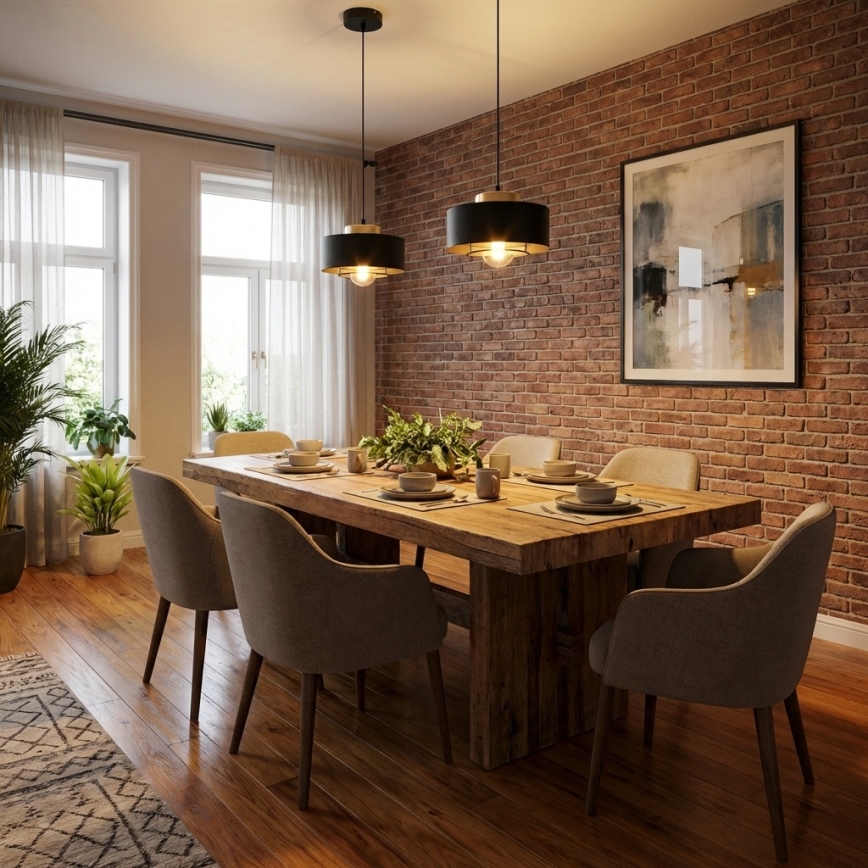 Brilagi - Kabelpendel 1xE27/60W/230V Ø 20 cm sort/guld