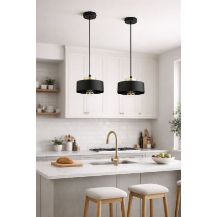 Brilagi - Kabelpendel 1xE27/60W/230V Ø 20 cm sort/guld