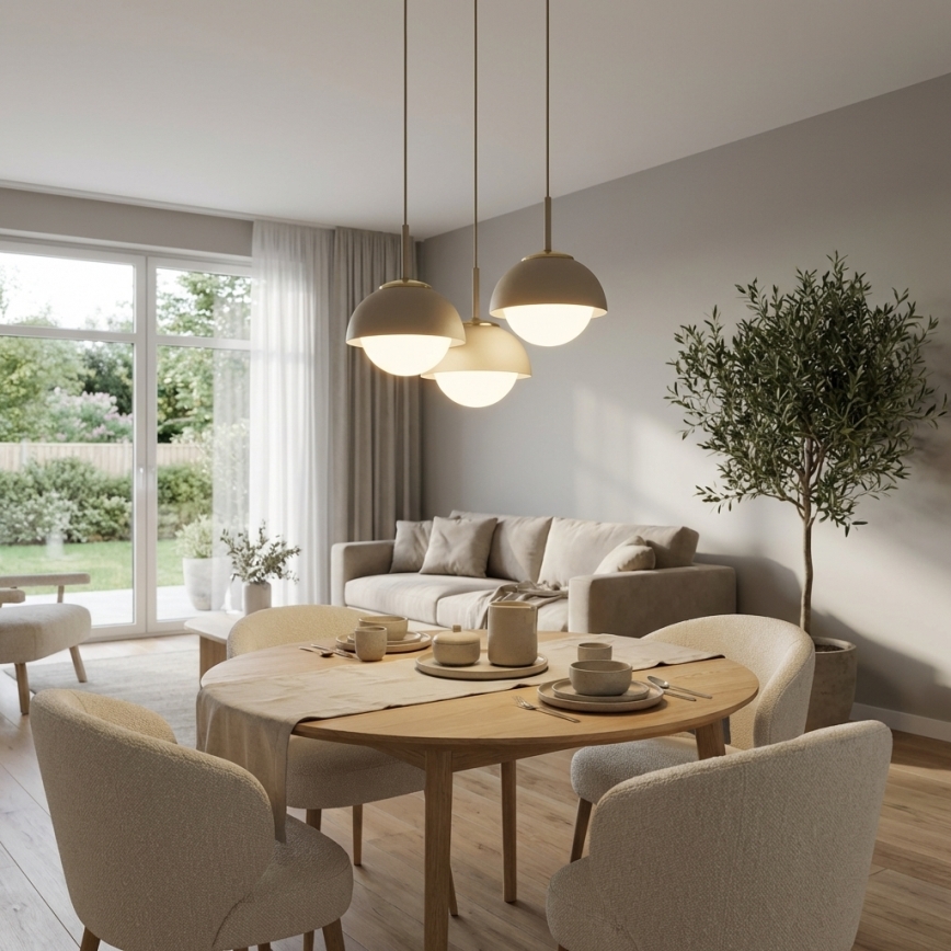 Brilagi - Kabelpendel 3xE27/60W/230V beige/guld