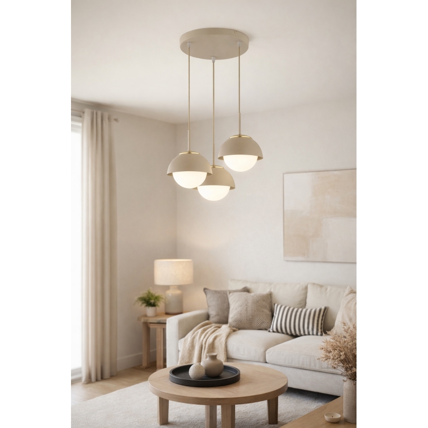 Brilagi - Kabelpendel COSMO 3xE27/60W/230V beige/guld
