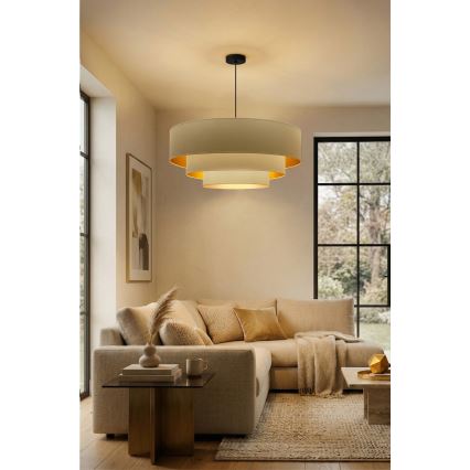 Brilagi - Kabelpendel LUNETA 3xE27/60W/230V Ø 80 cm creme/guld