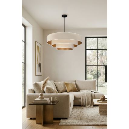 Brilagi - Kabelpendel LUNETA 3xE27/60W/230V Ø 80 cm creme/guld