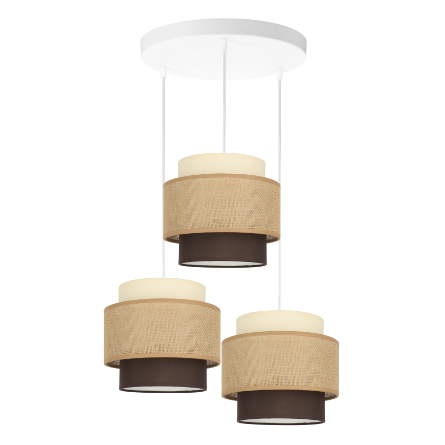 Brilagi - Kabelpendel RESNA 3xE27/60W/230V Ø 45 cm beige/sort