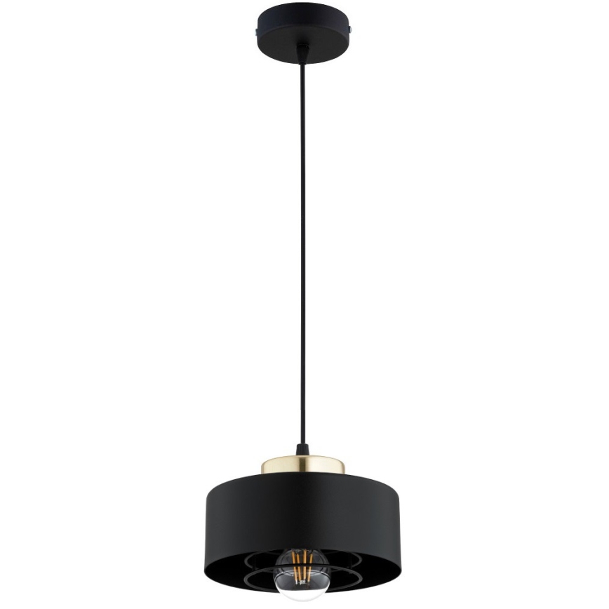 Brilagi - Kabelpendel SPRING 1xE27/60W/230V Ø 20 cm sort/guld
