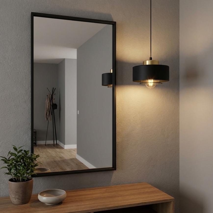 Brilagi - Kabelpendel SPRING 1xE27/60W/230V Ø 20 cm sort/guld