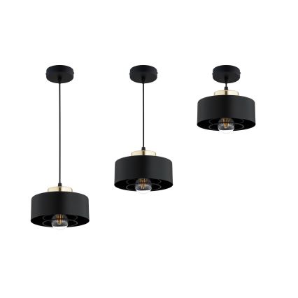Brilagi - Kabelpendel SPRING 1xE27/60W/230V Ø 20 cm sort/guld