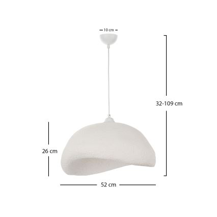 Brilagi - Kabelpendel WABI SABI 1xE27/40W/230V Ø 52 cm hvid