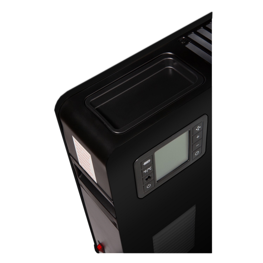 Brilagi - Konvektionsradiator 1000/1300/2300W LCD/timer/TURBO/termostat sort + fjernbetjening