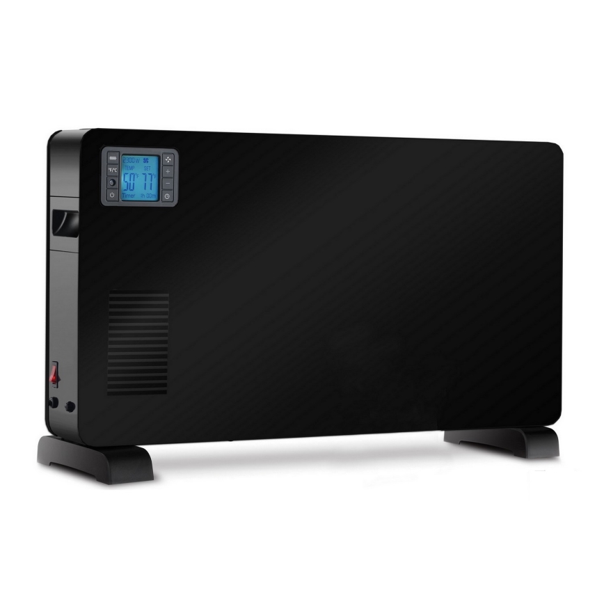 Brilagi - Konvektionsradiator 1000/1300/2300W LCD/timer/TURBO/termostat sort + fjernbetjening