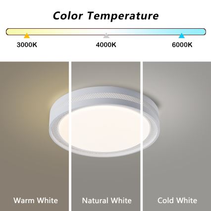 Brilagi - Dæmpbar LED-loftlampe KREON LED/54W/230V 3000–6000K hvid Ø 38 cm + fjernbetjening