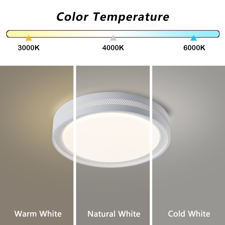 Brilagi - Dæmpbar LED-loftlampe KREON LED/54W/230V 3000–6000K hvid Ø 38 cm + fjernbetjening