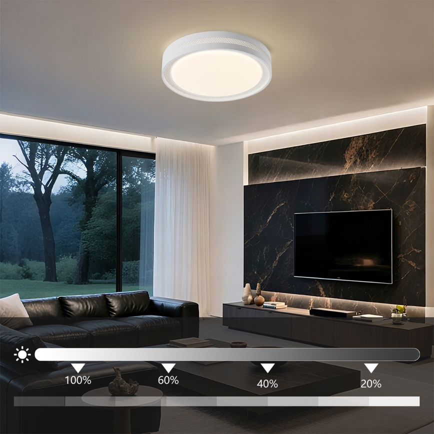 Brilagi - Dæmpbar LED-loftlampe KREON LED/54W/230V 3000–6000K hvid Ø 38 cm + fjernbetjening