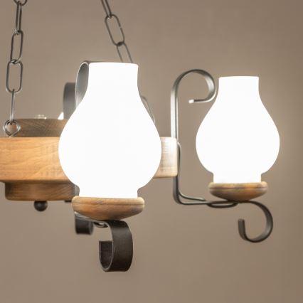 Brilagi - Kædelampe ROATA 5xE14/40W/230V Ø 50 cm bøg