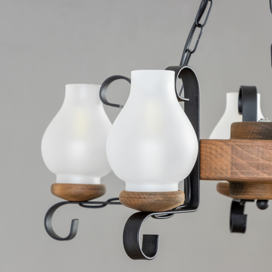 Brilagi - Kædelampe ROATA 5xE14/40W/230V Ø 50 cm bøg