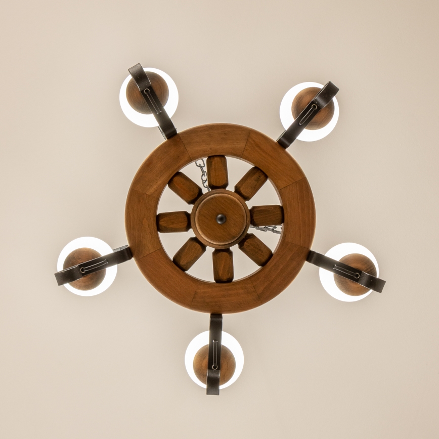 Brilagi - Kædelampe ROATA 5xE14/40W/230V Ø 50 cm bøg