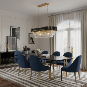 Brilagi - Kædelysekrone ECLIPSE 10xE14/10W/230V 78x28 cm sort/guld