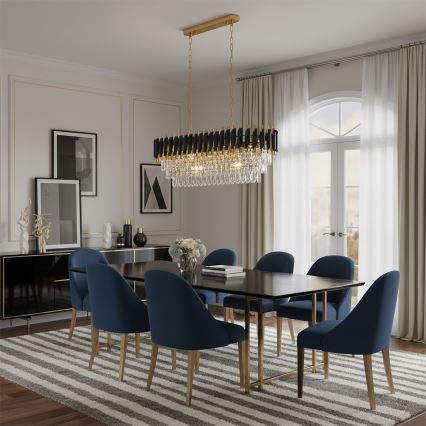 Brilagi - Kædelysekrone ECLIPSE 10xE14/10W/230V 78x28 cm sort/guld