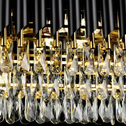 Brilagi - Kædelysekrone ECLIPSE 10xE14/10W/230V 78x28 cm sort/guld