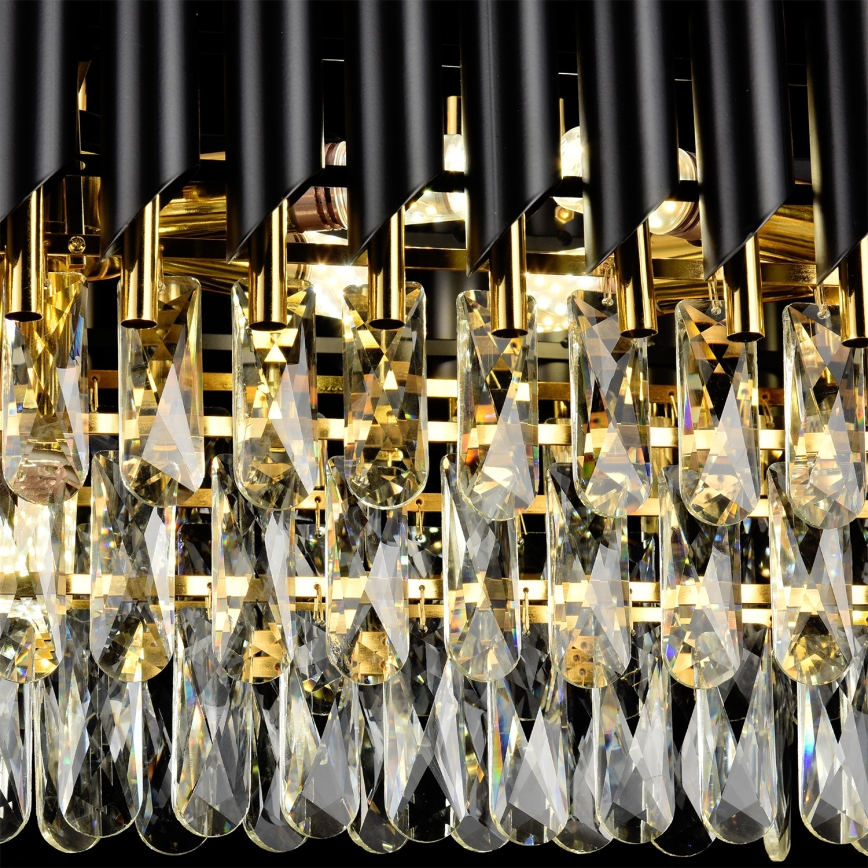 Brilagi - Kædelysekrone ECLIPSE 10xE14/10W/230V 78x28 cm sort/guld