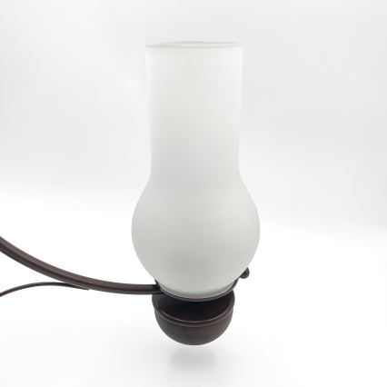 Brilagi - kædeophængt LED-lysekrone COTTAGE, 3xE14/40W/230V, bøg/brun/hvid