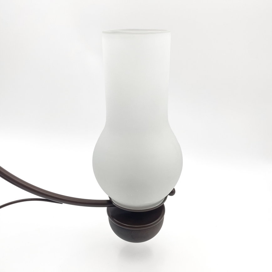 Brilagi - kædeophængt LED-lysekrone COTTAGE, 3xE14/40W/230V, bøg/brun/hvid